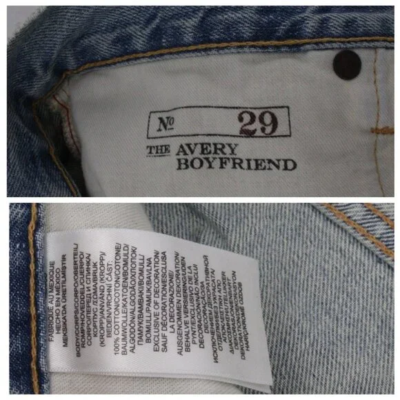 NWT Polo Ralph Lauren Jeans Womens 29 L27 Avery Boyfriend Patchwork Button Fly - Picture 13 of 16